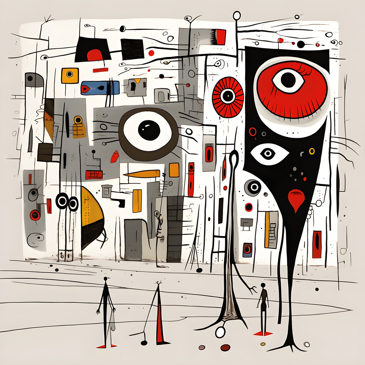 Surrealistiska illustrationer av Joan Miró. 4 av Kurt Heppke