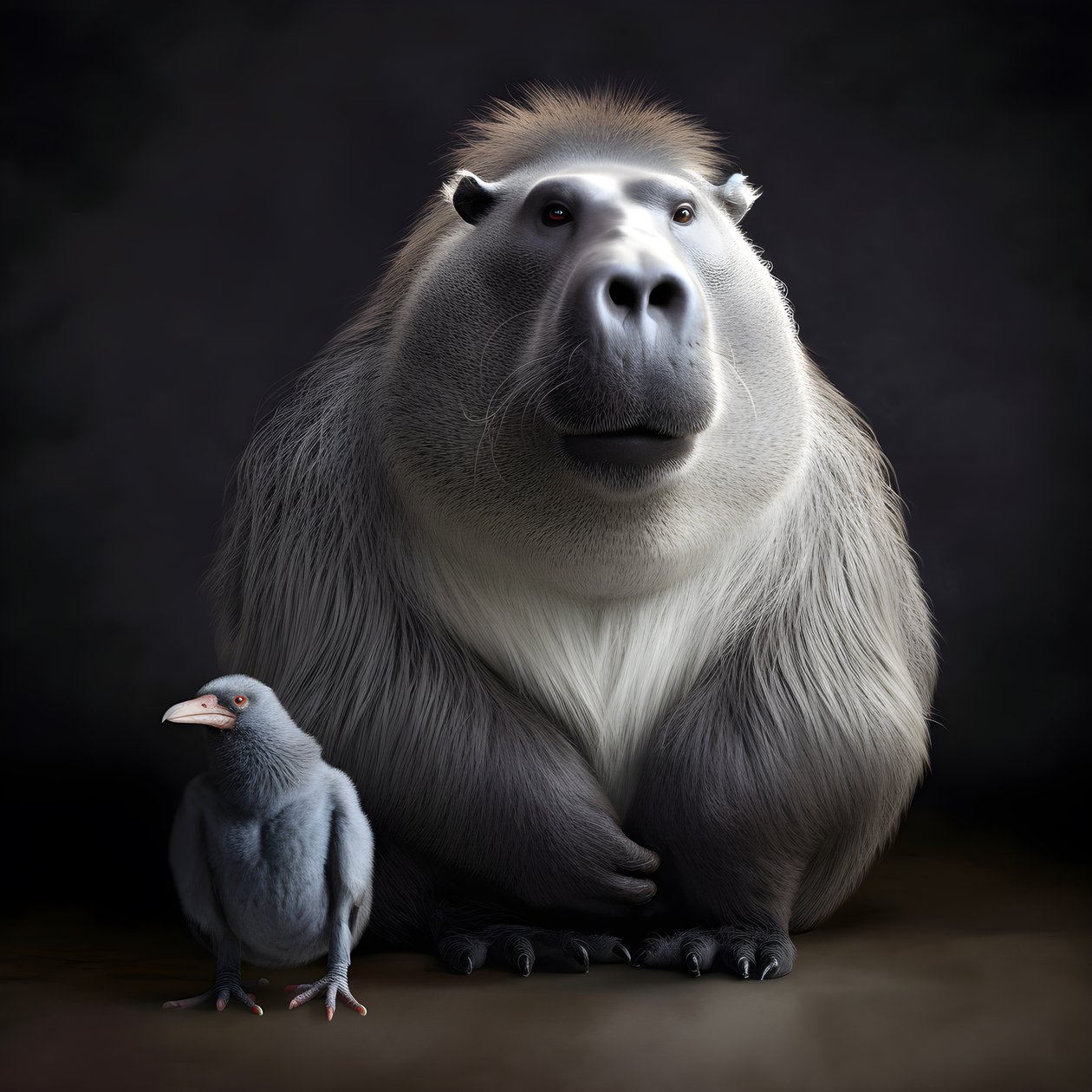 Capybara blandat med en silverback gorilla 3 av Kurt Heppke