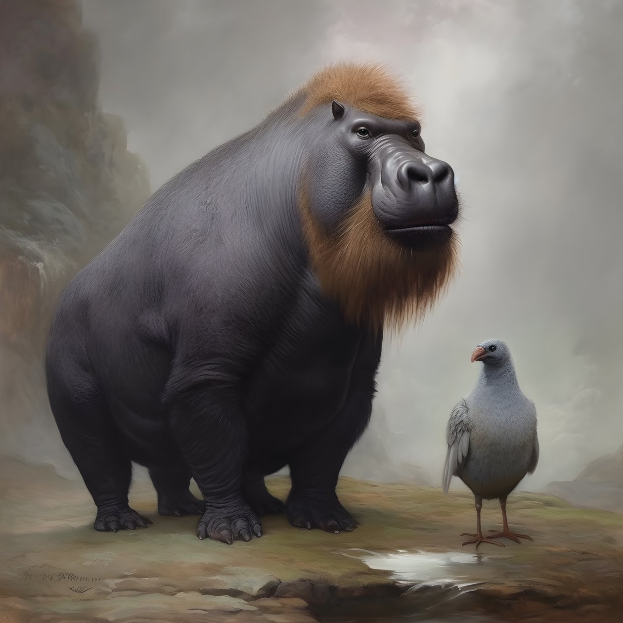 Capybara blandad med en silverryggad gorilla 4 av Kurt Heppke