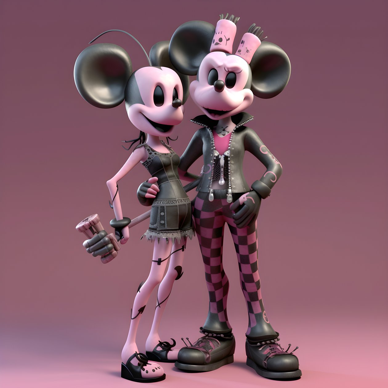 mardröm innan jul punk rosa minnie och mickey mouse 1 av Kurt Heppke