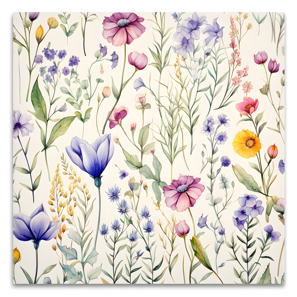 aquarell boho blommiga vilda blommor 4 av Kurt Heppke