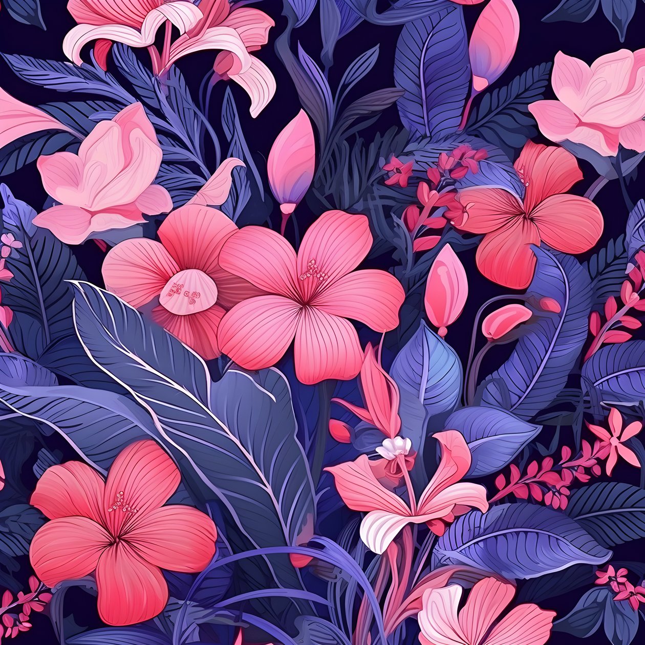 en bukett blommor i rosa och blått 2 av Kurt Heppke