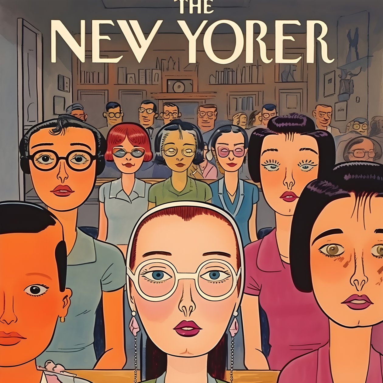 färgglad new yorker cover vintage tecknad gag 1 av Kurt Heppke