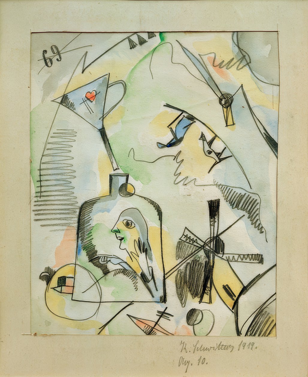 Aq. 10 (Jag fräser, du fräser, han fräser) av Kurt Schwitters