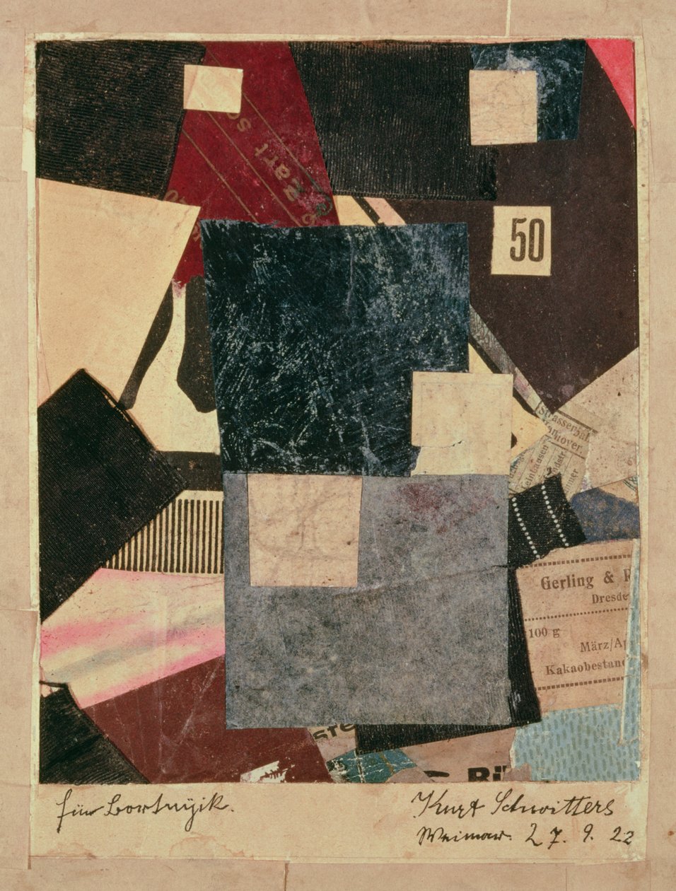 Komposition, 1922 av Kurt Schwitters