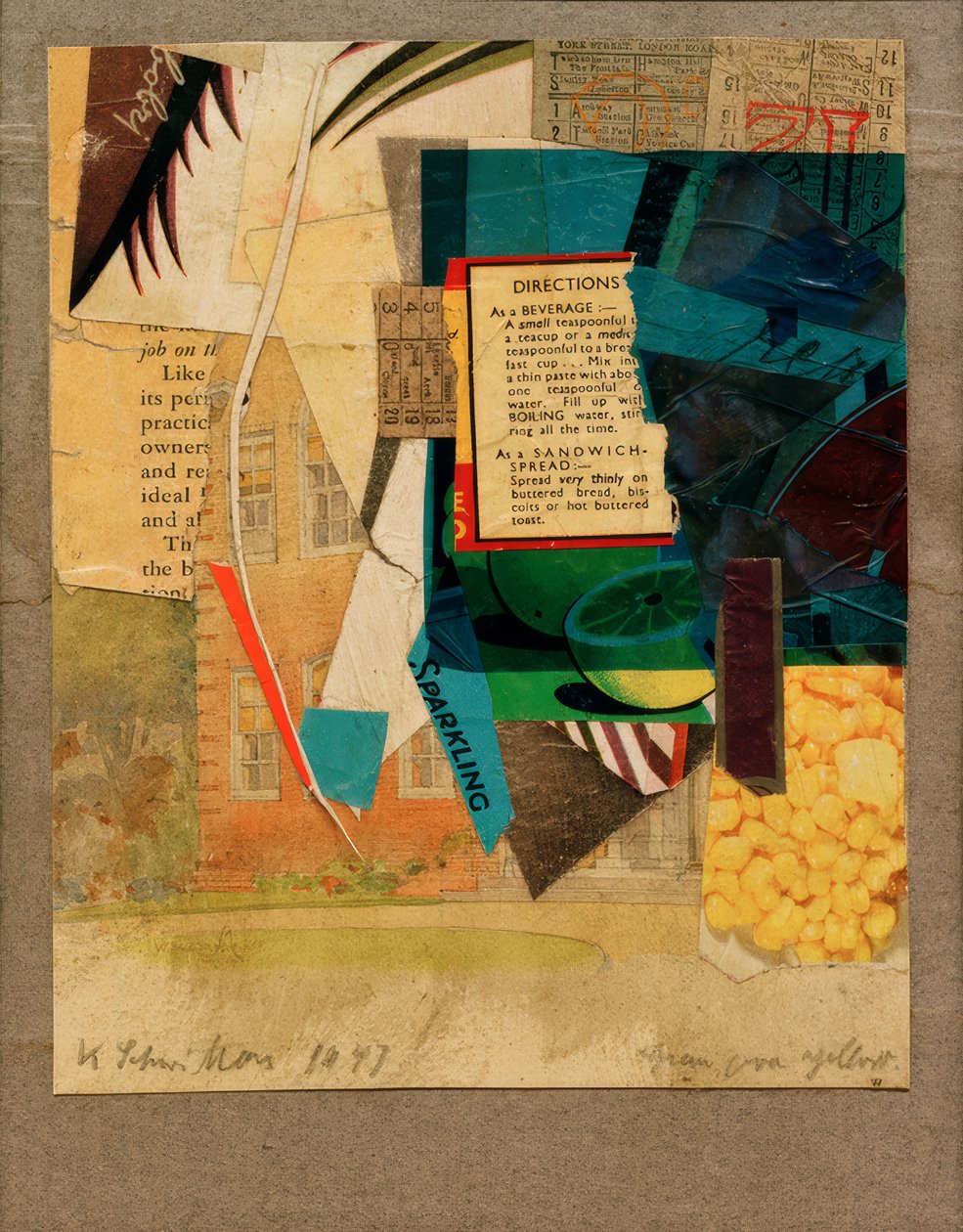 Grönt över gult av Kurt Schwitters
