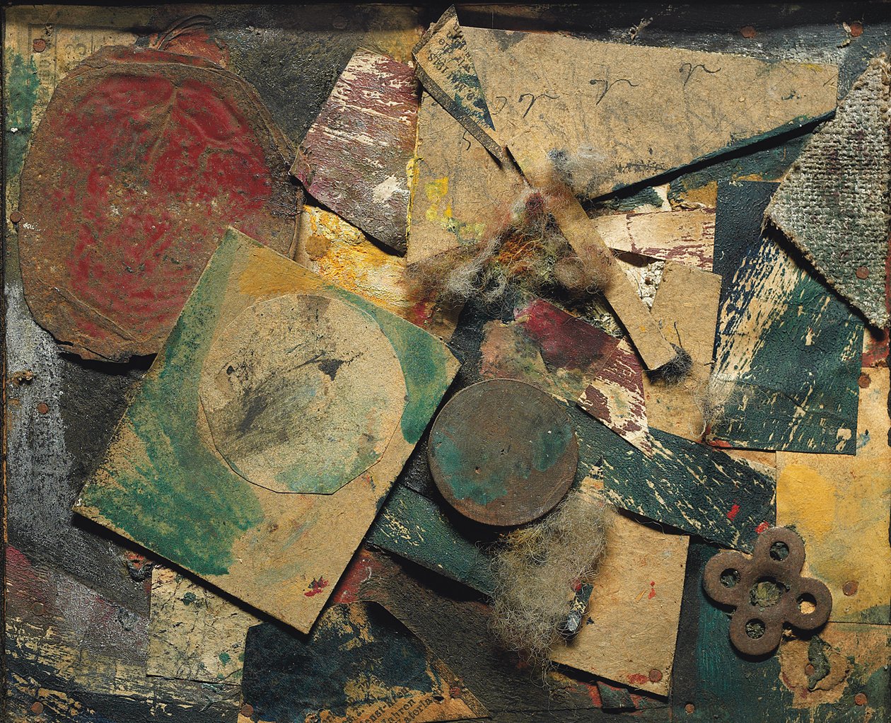 Merz Bild 9A, Bild med Checker; Merzbild 9A bild med ruta av Kurt Schwitters