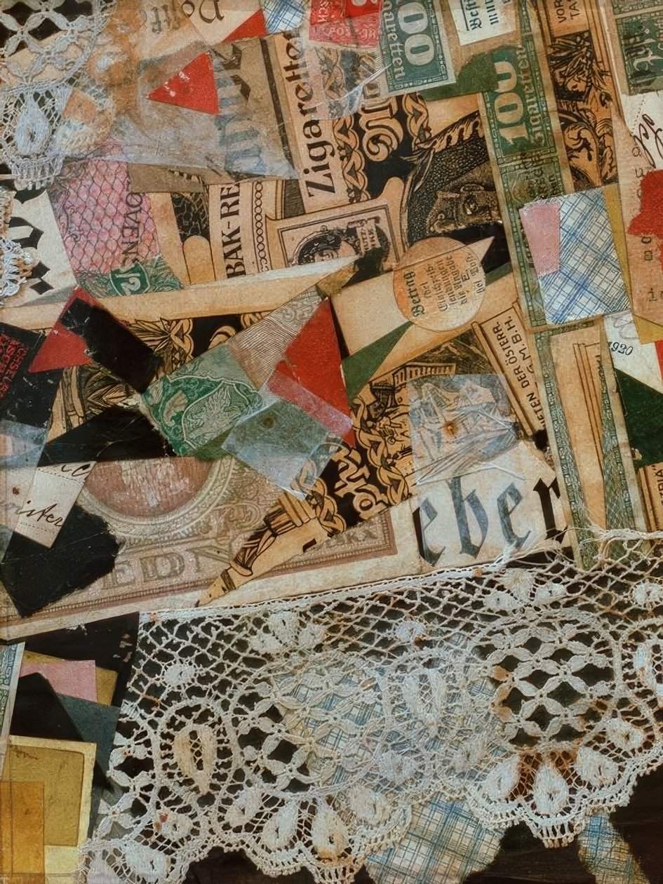 Merz ritning 297 gul av Kurt Schwitters