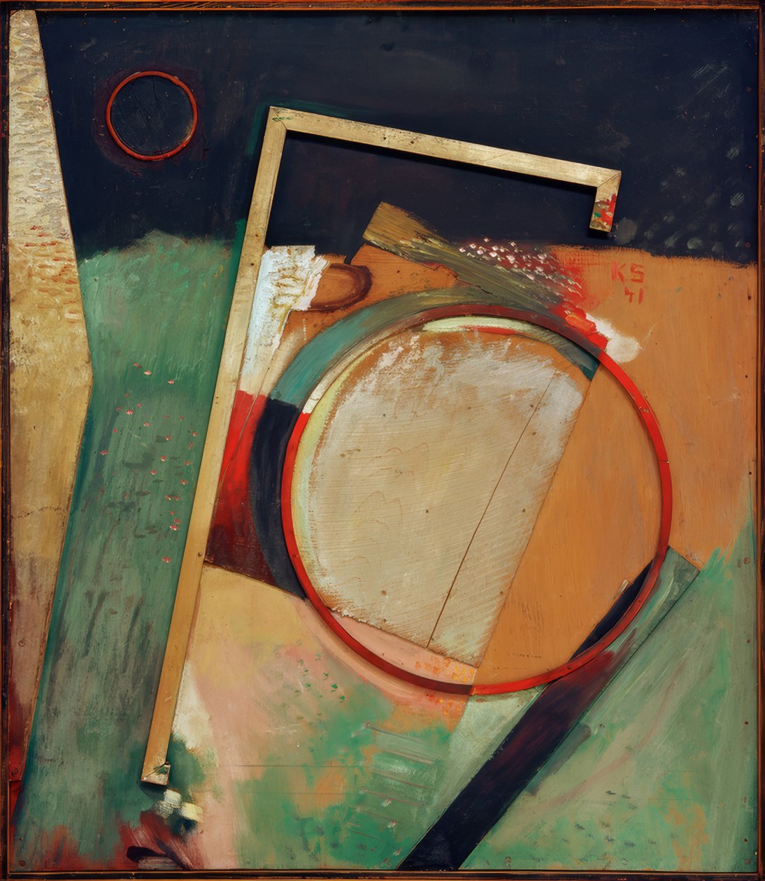 Namnlös (bild med ring och ram) av Kurt Schwitters