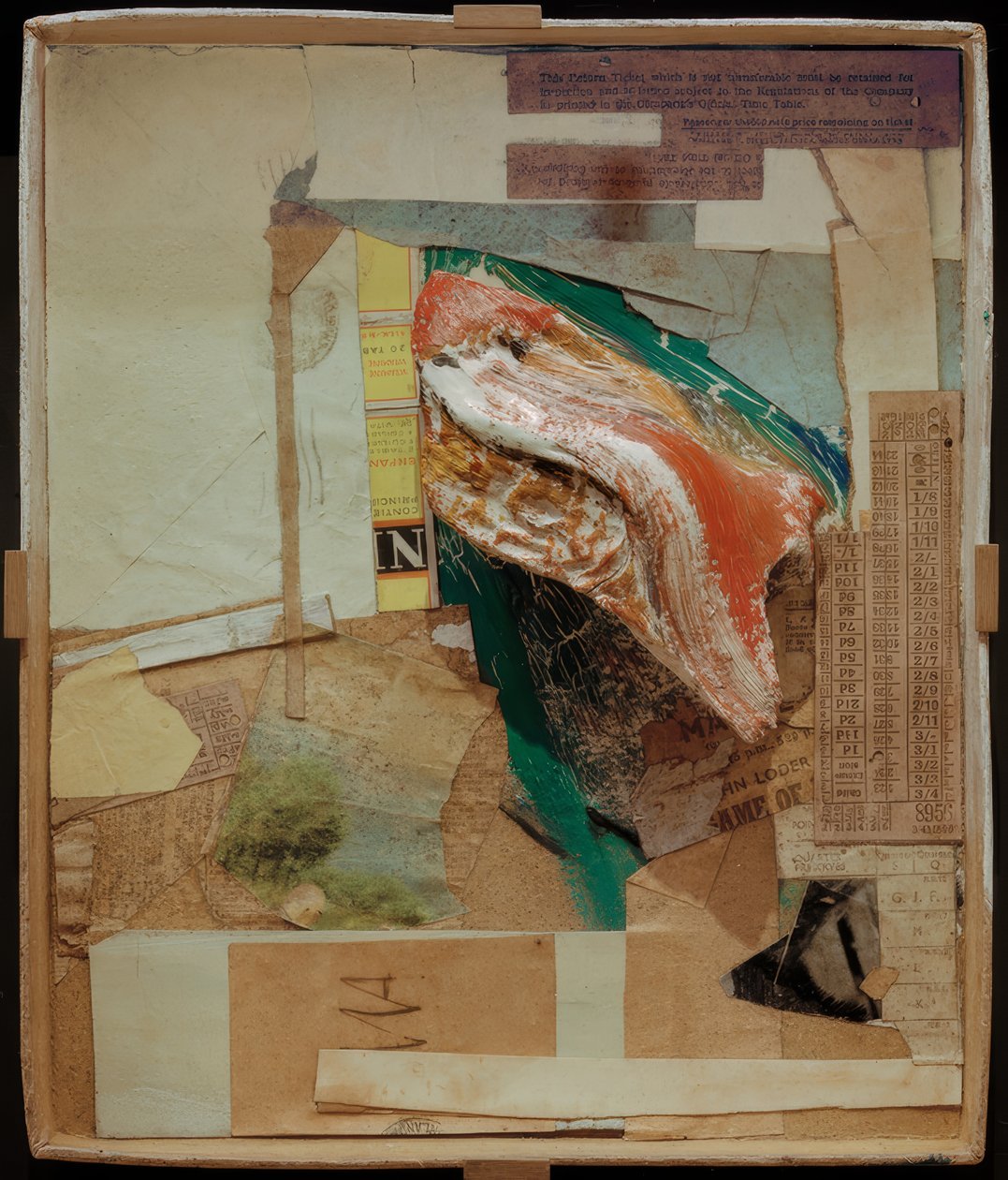 Utan titel (bild med rotved eller komposition med låda) av Kurt Schwitters