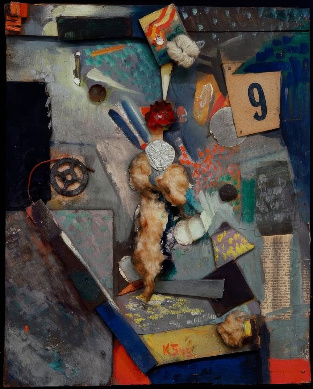 Namnlös (Merzbild 9) av Kurt Schwitters