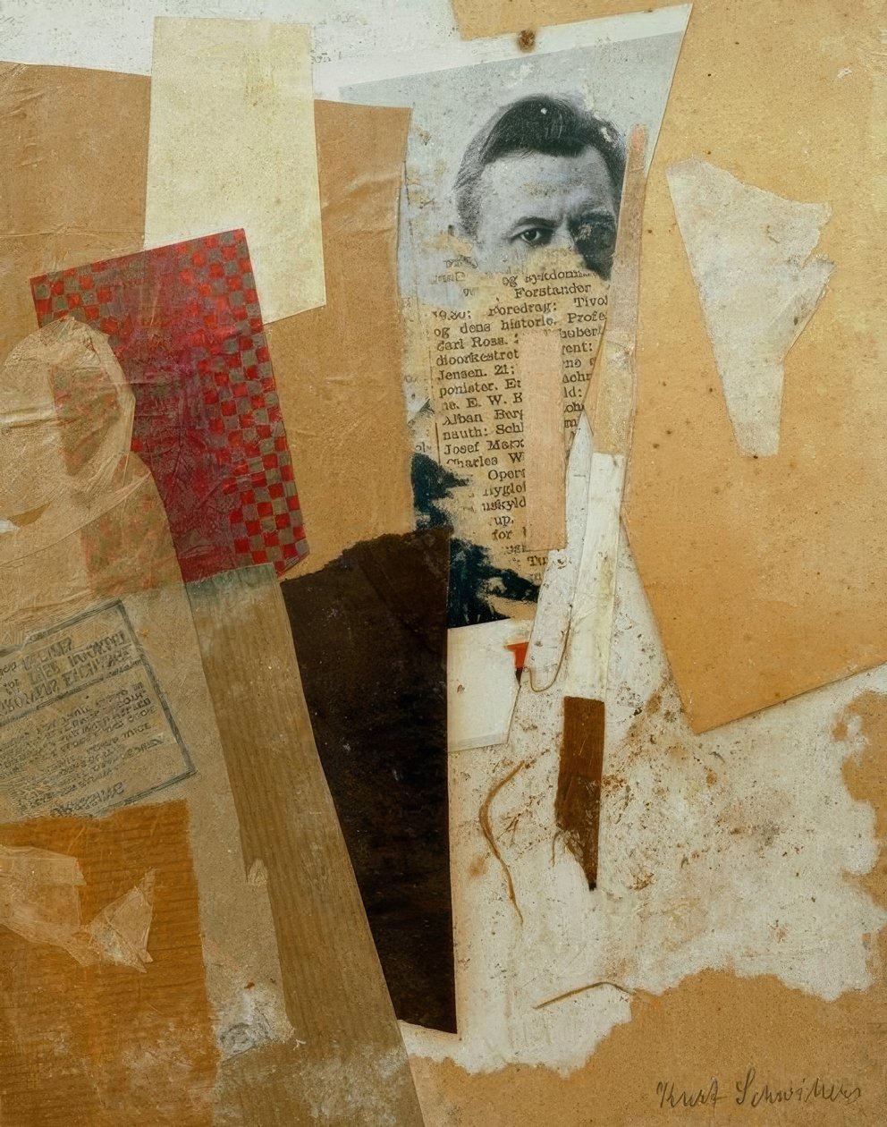 Utan titel (med ett tidigt porträtt av Kurt Schwitters) av Kurt Schwitters