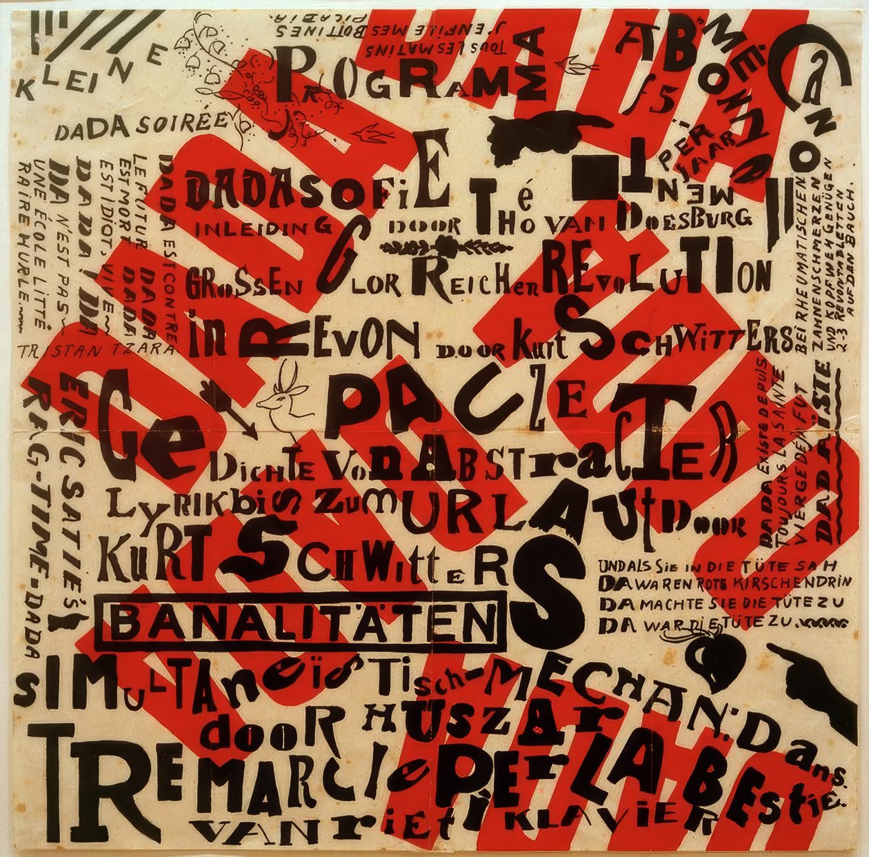Affisch för en liten Dada-safté av Kurt Schwitters