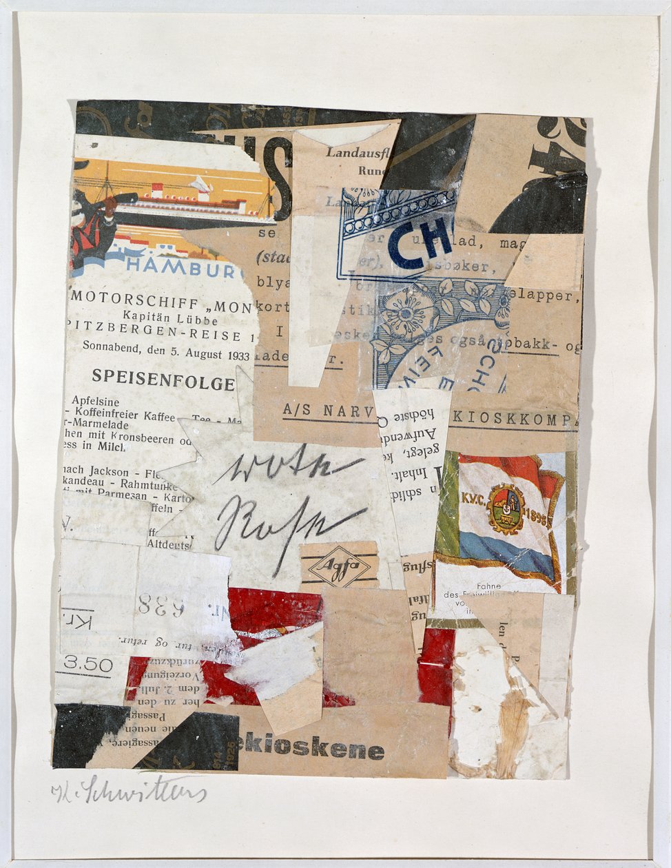 Den röda rosen, ca 1933-34 av Kurt Schwitters
