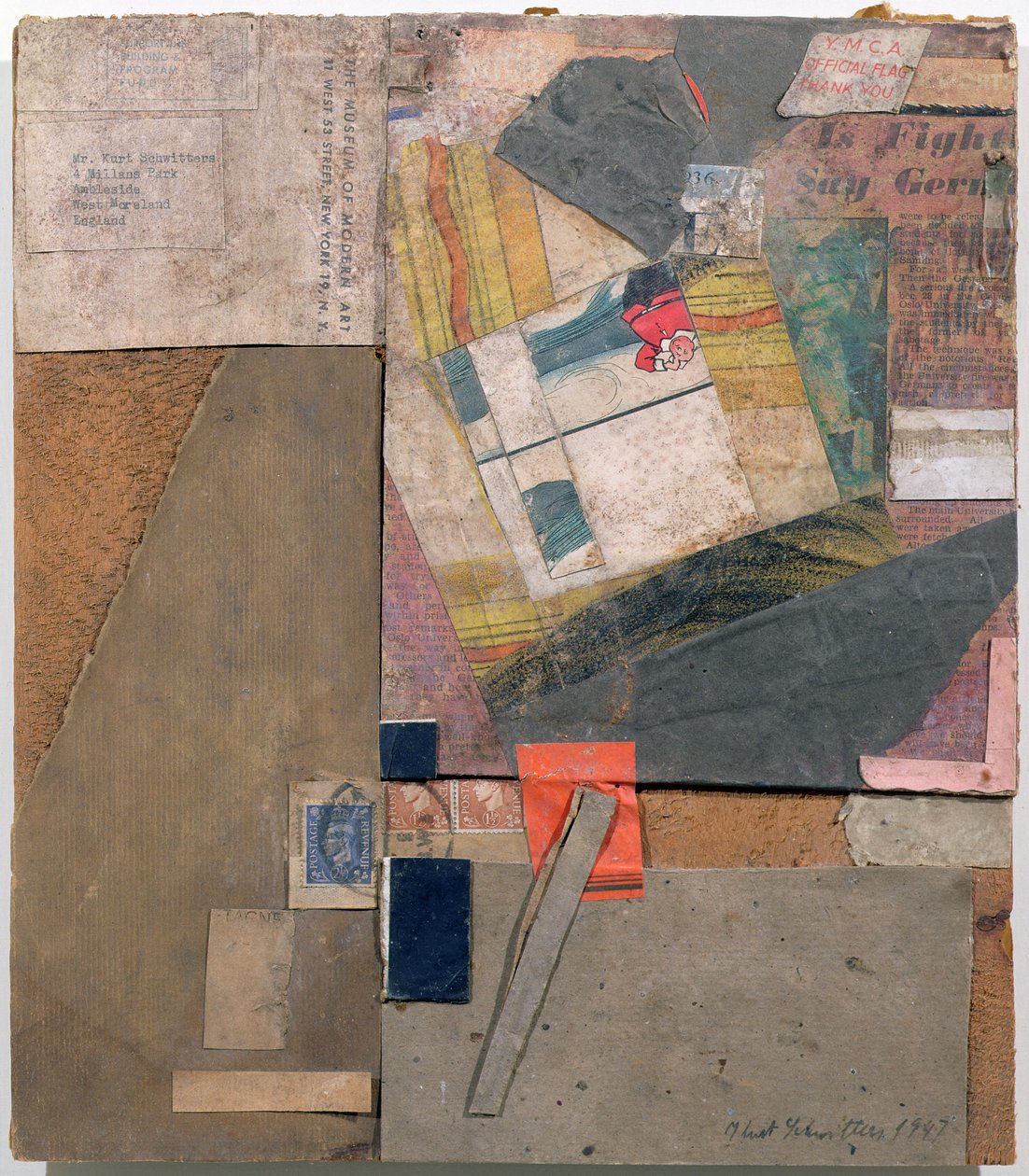 YMCA Flagga, tack, Ambleside, 1947 av Kurt Schwitters