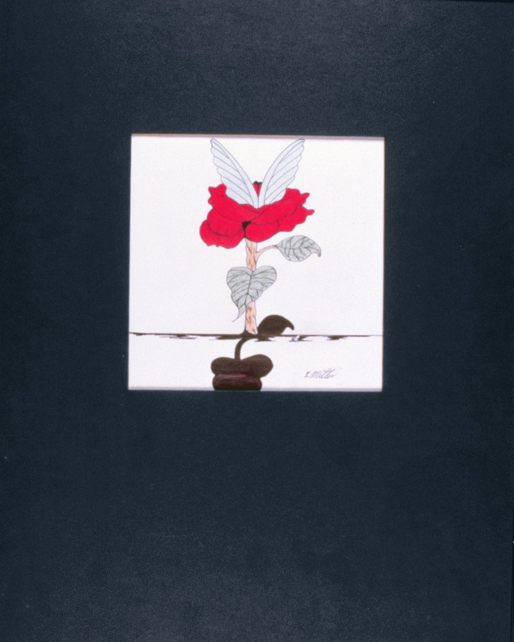 Blossoming Angel, 2005 (färgpenna och svart bläck på papper) av Kurtis L. Miller