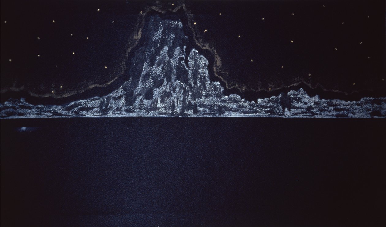 Midnight Eruption, 2004 (akvarell på papper) av Kurtis L. Miller