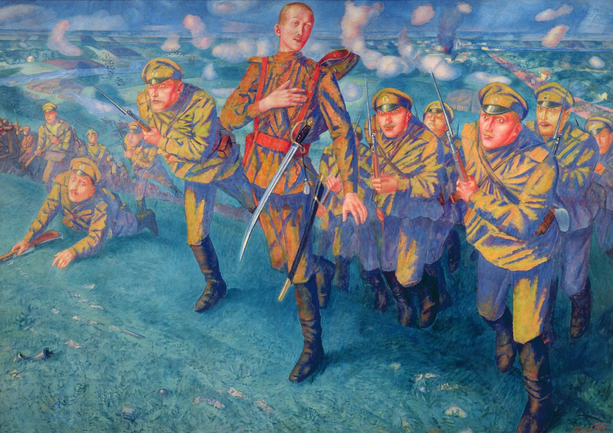 I skjutlinjen, 1916 av Kuzma Sergeevich Petrov Vodkin