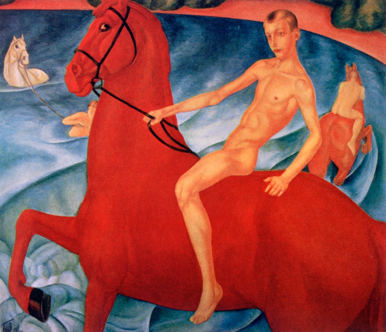 "Badning av den röda hästen", 1912 av Kuz