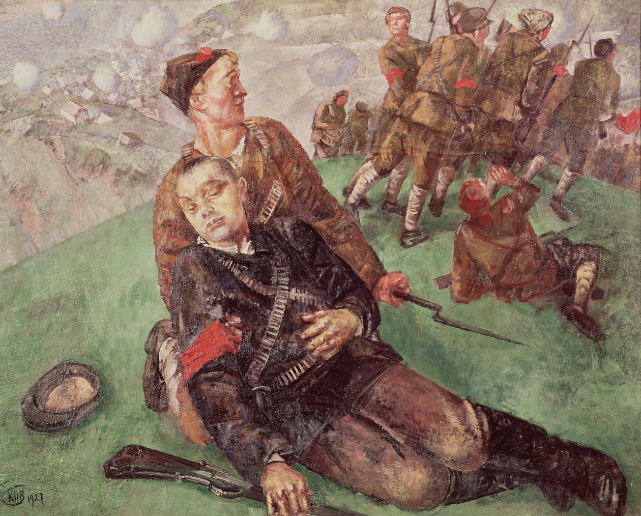 En folkkommissionärs död, 1927 av Kuzma Sergeevich Petrov Vodkin