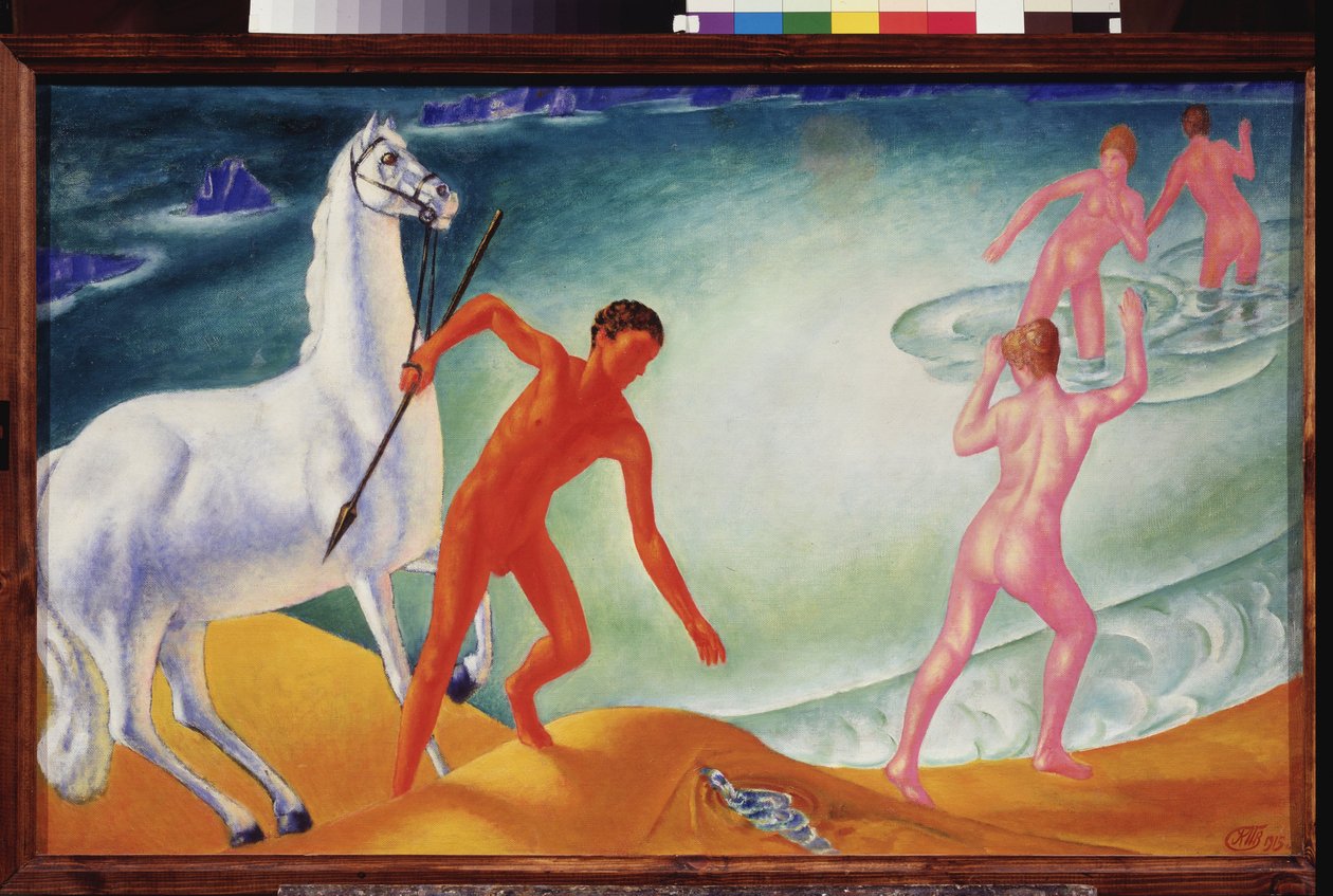 Törstig krigare. Målning av Kuzma Sergeevich Petrov Vodkin (Petrov-Vodkin) (Kouzma Petrov Vodkin) (Petrov-Vodkin) (1878-1939), olja på duk av Kuzma Sergeevich Petrov Vodkin