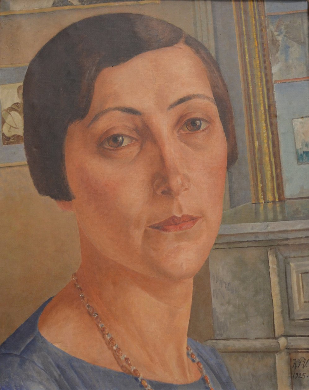Porträtt av Salomea Nikolajevna Andronikova 1888-1982. av Kuzma Sergeevich Petrov Vodkin
