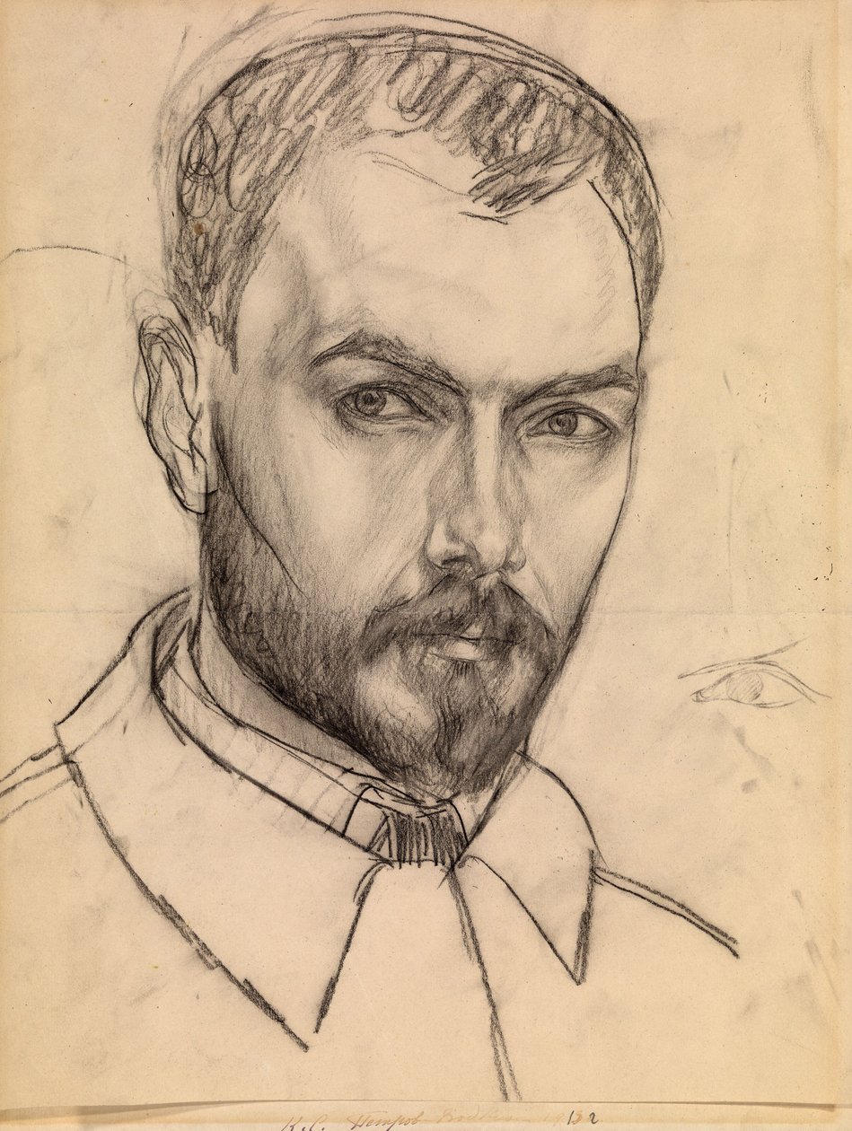 Självporträtt, ca. 1913 av Kuzma Sergeevich Petrov Vodkin