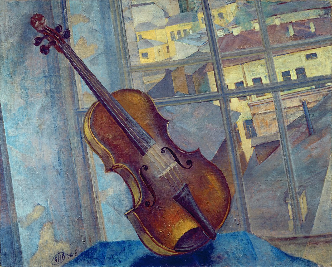 Violin, 1918 av Kuzma Sergeevich Petrov Vodkin