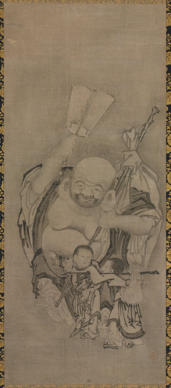 Hotei med daoistiska odödliga: Hotei, ca. 1575-1600. av Kyūseki Tomonobu