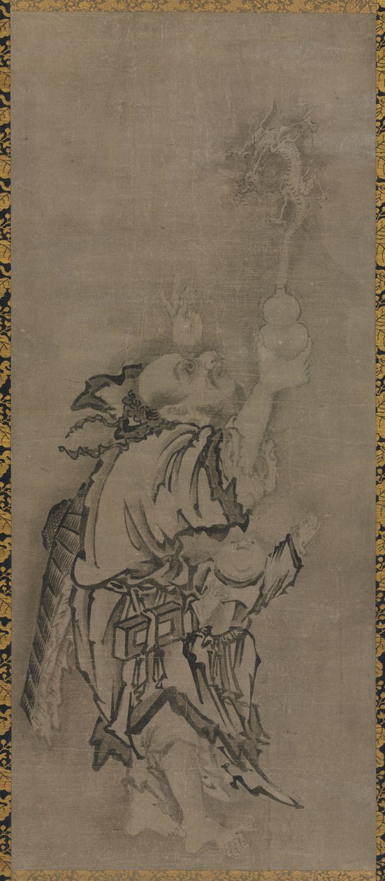 Hotei med Daoist Immortals: Immortal with Gourd and Dragon, ca. 1575-1600. av Kyūseki Tomonobu
