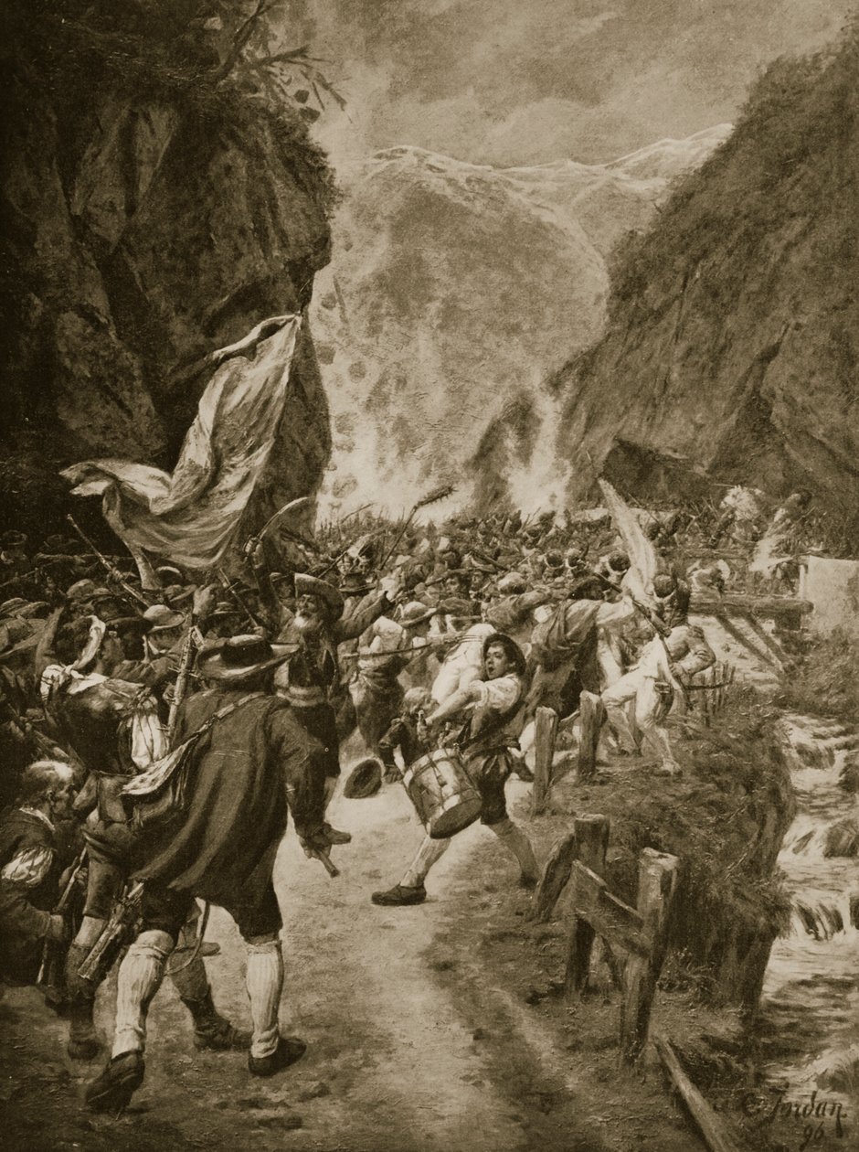 Tyrolernas revolt, 1809 av L. Jordan