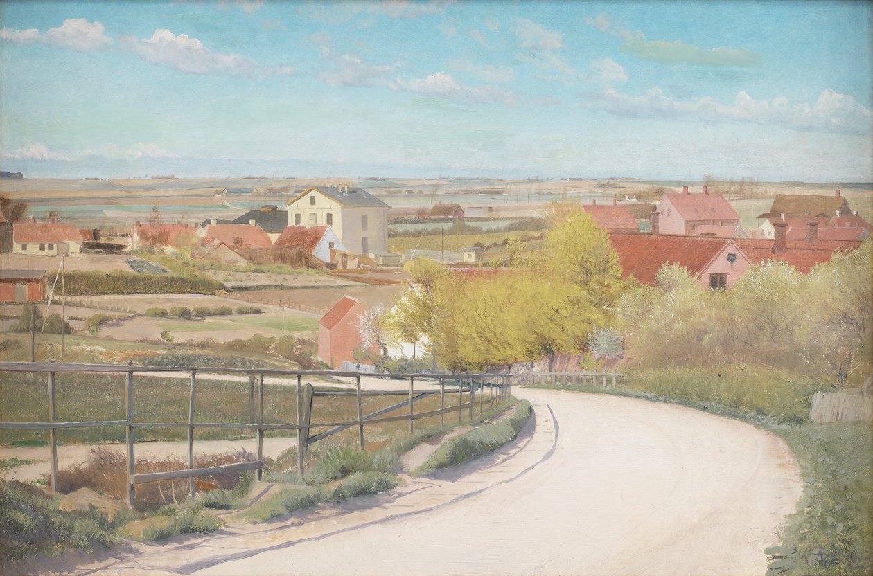 Utsikt från en väg nära Næstved, Zeeland av Laurits Andersen Ring