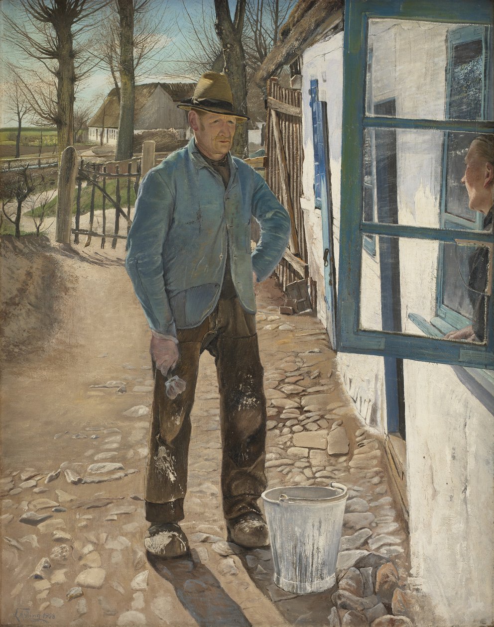 Vitkalkning av det gamla huset av Laurits Andersen Ring