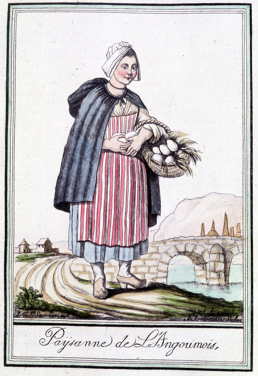 Farmer from Angoumois - i "" Encyclopedia of Travels"" av J. Grasset St Sauveur, Deron, Paris av L.F. Labrousse