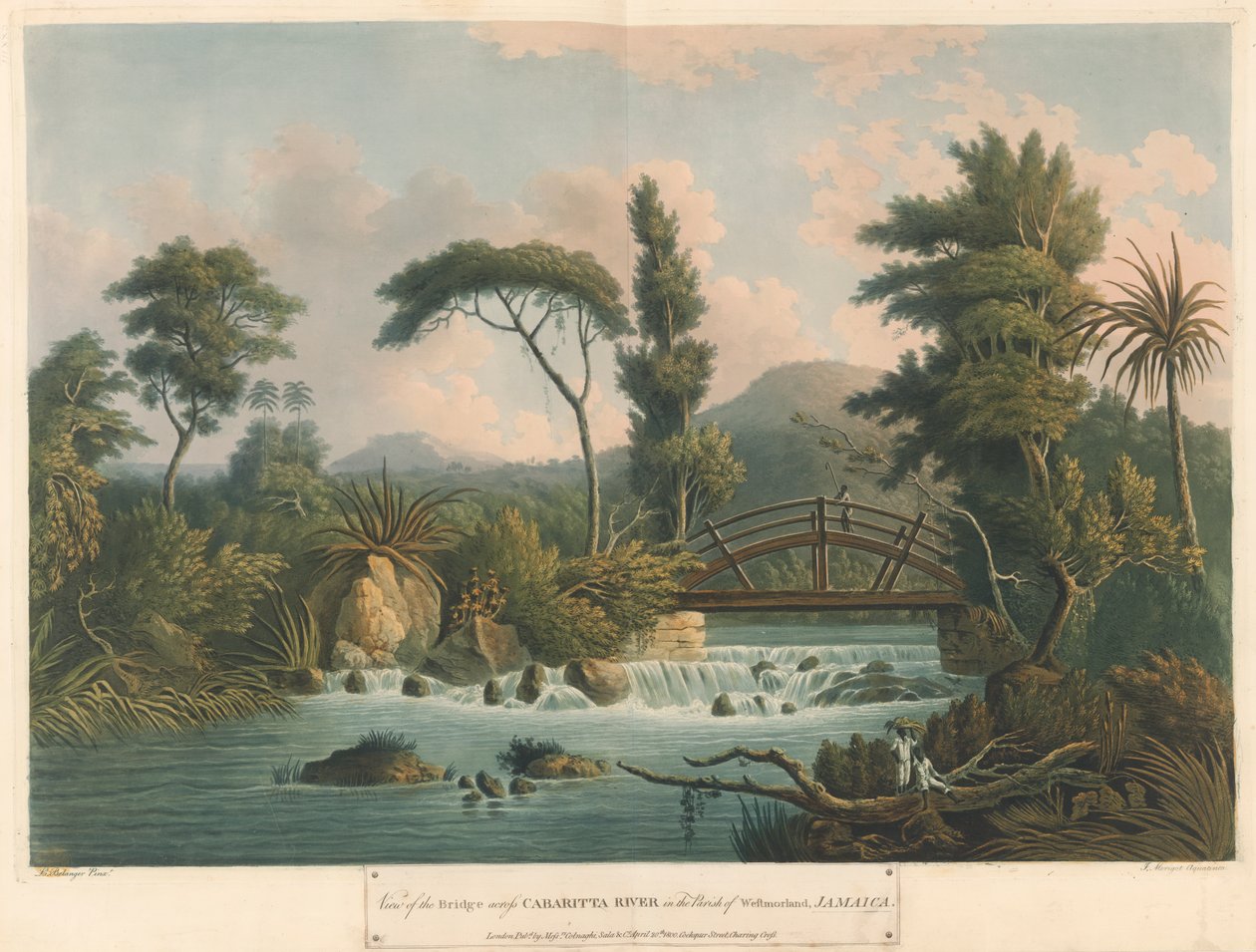 The Cabaritta River, från Six Views in the Island of Jamaica, litografi av I. Merigot av L. (after) Belanger