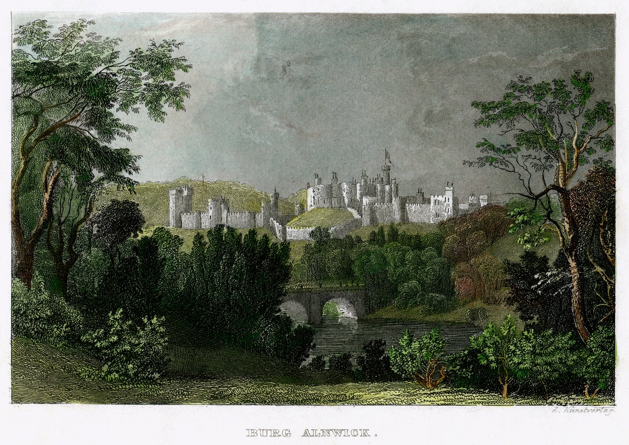 Alnwick Castle, Northumberland, 1700-1800-talet. av L Kunstvortag