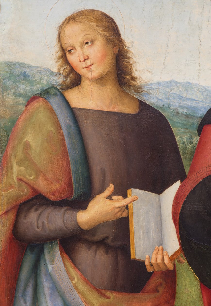 Johannes evangelisten och Sankt Augustinus,1502 (olja på duk) av L. & Perugino P. (c.1450-1523) Signorelli