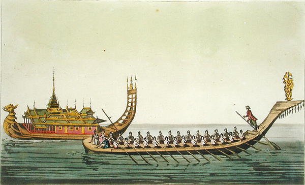 Burmesiska skepp, illustration från 