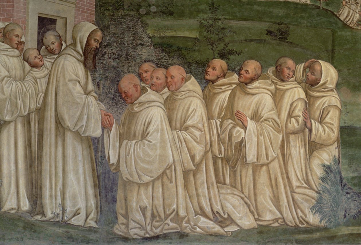 Benediktinermunkar, från St. Benedictus liv av L. Signorelli