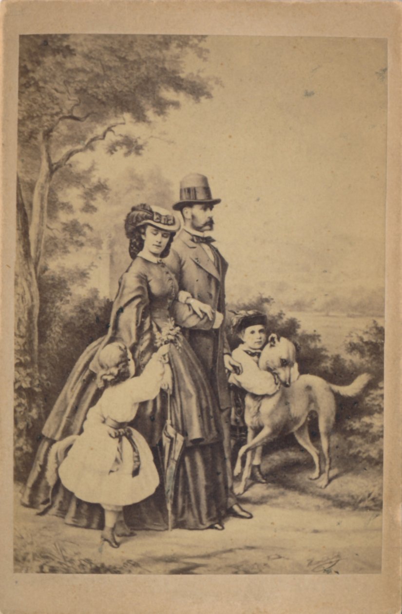 Franz Joseph I och Elisabeth av Österrike och deras kejserliga familj (illustration) av L. T. Neumann