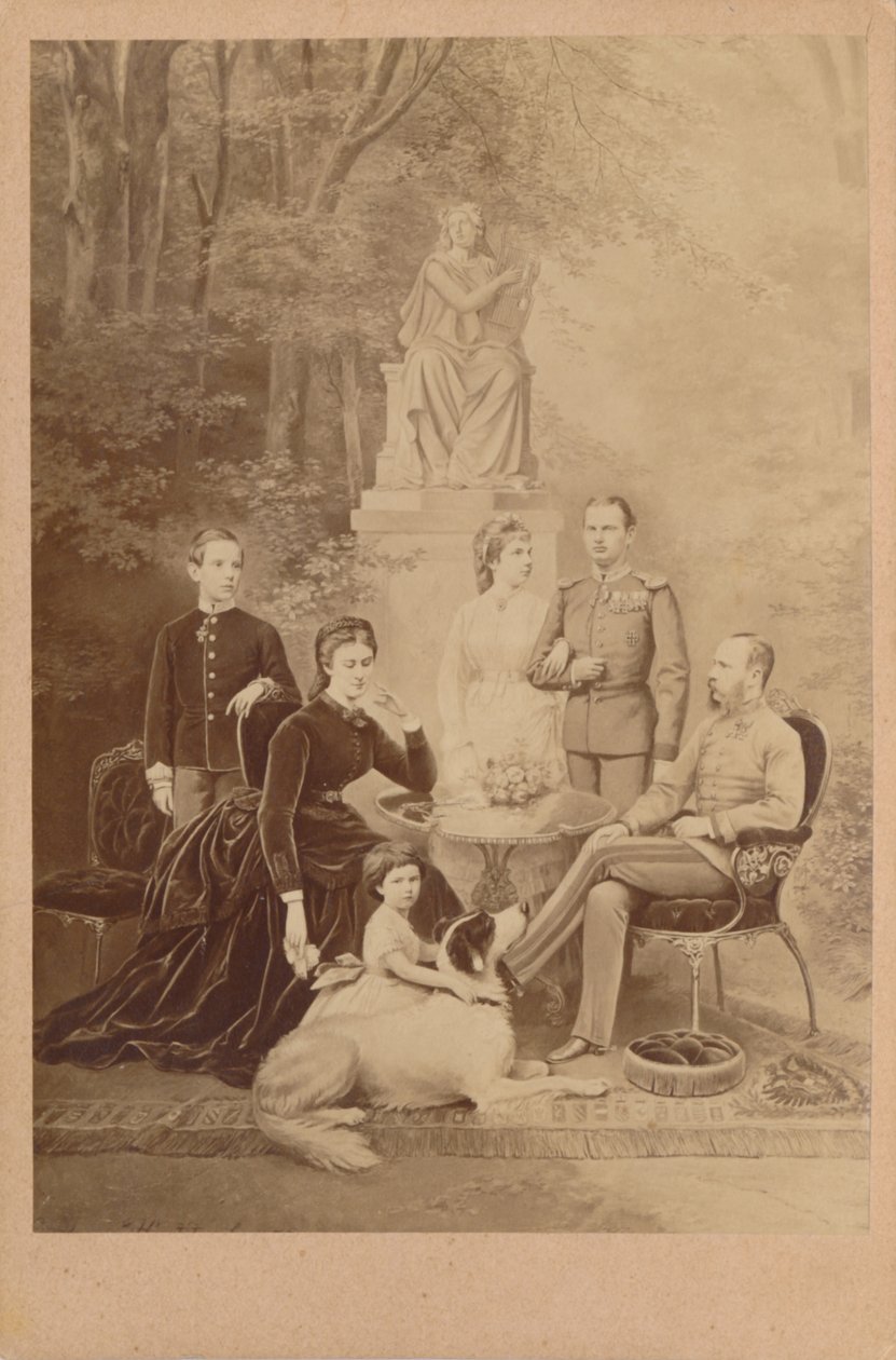 Franz Joseph I och Elisabeth av Österrike och deras kejserliga familj (illustration) av L. T. Neumann