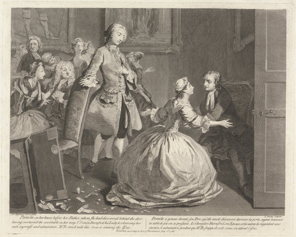 Illustrationer till Samuel Richardsons "The Life of Pamela", illustrerad av Joseph Highmore av L. Truchy