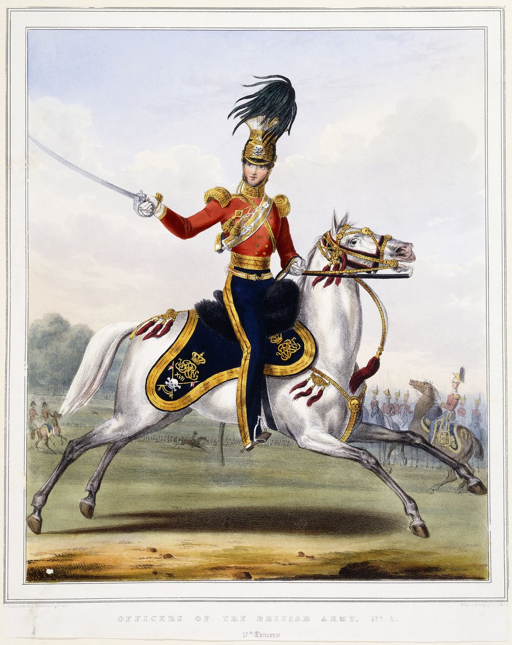 En officer av 17:e Lancers till häst, 1833-1836 av L. and Eschauzier Mansion