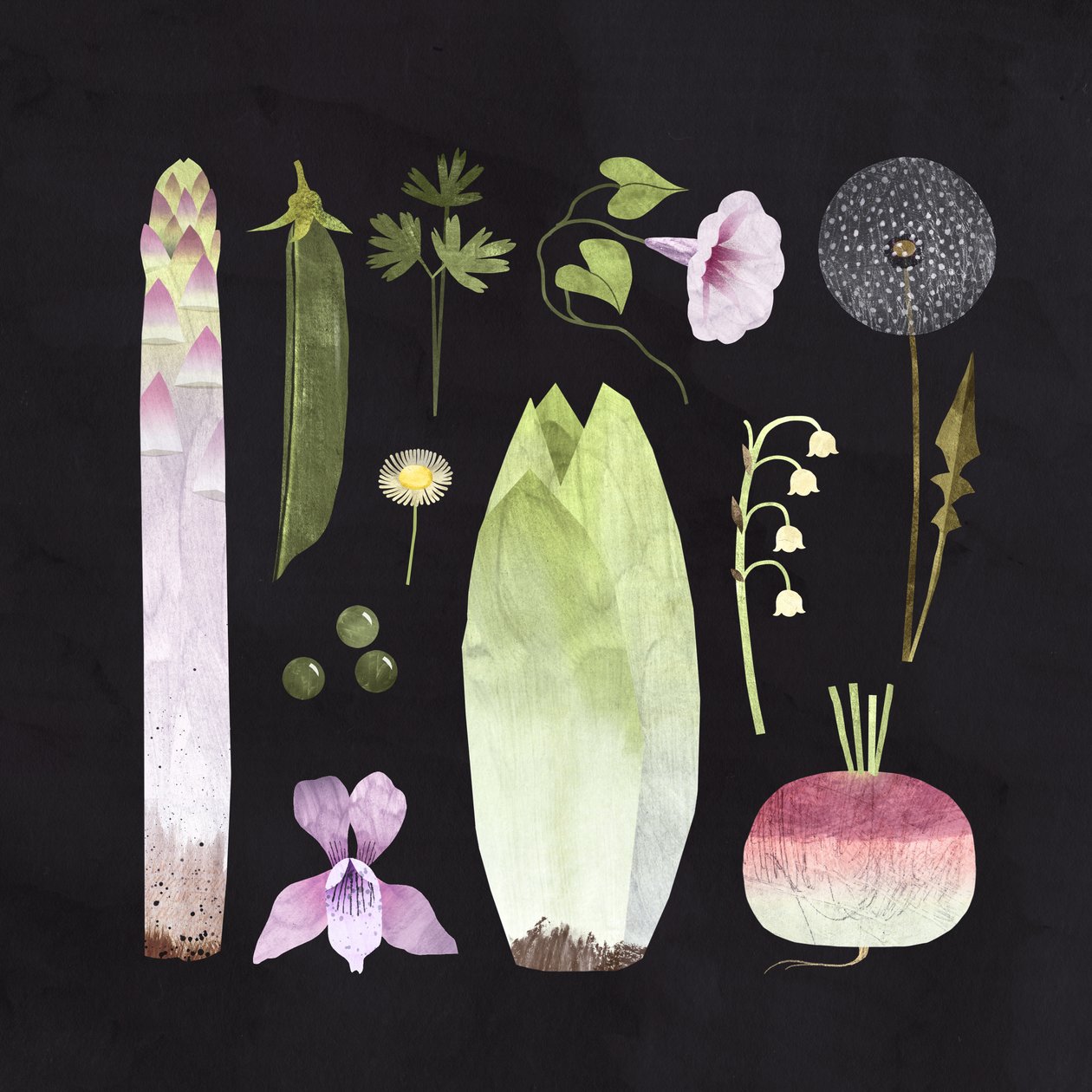 Veggies and Blooms, 2023 (digital) av Léa Le Pivert