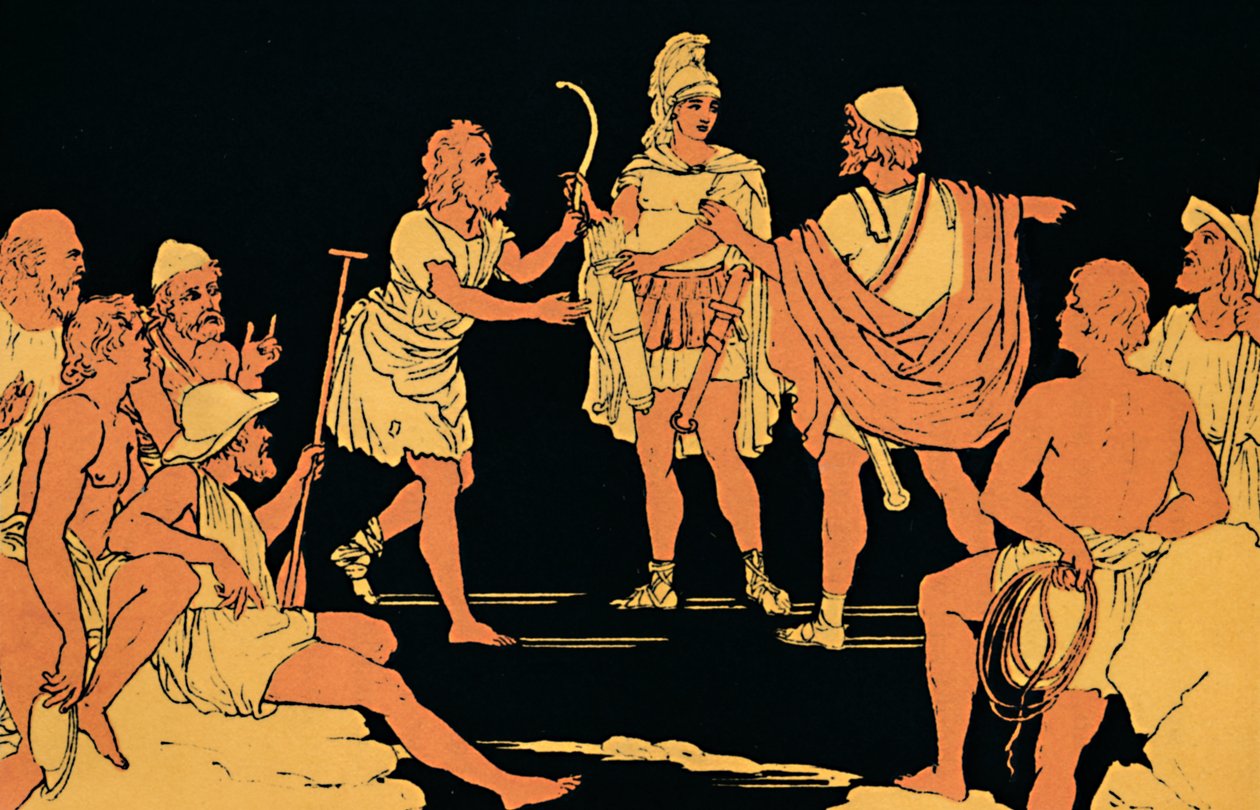 "Neoptolemus omvändelse", 1880 av Lachmann