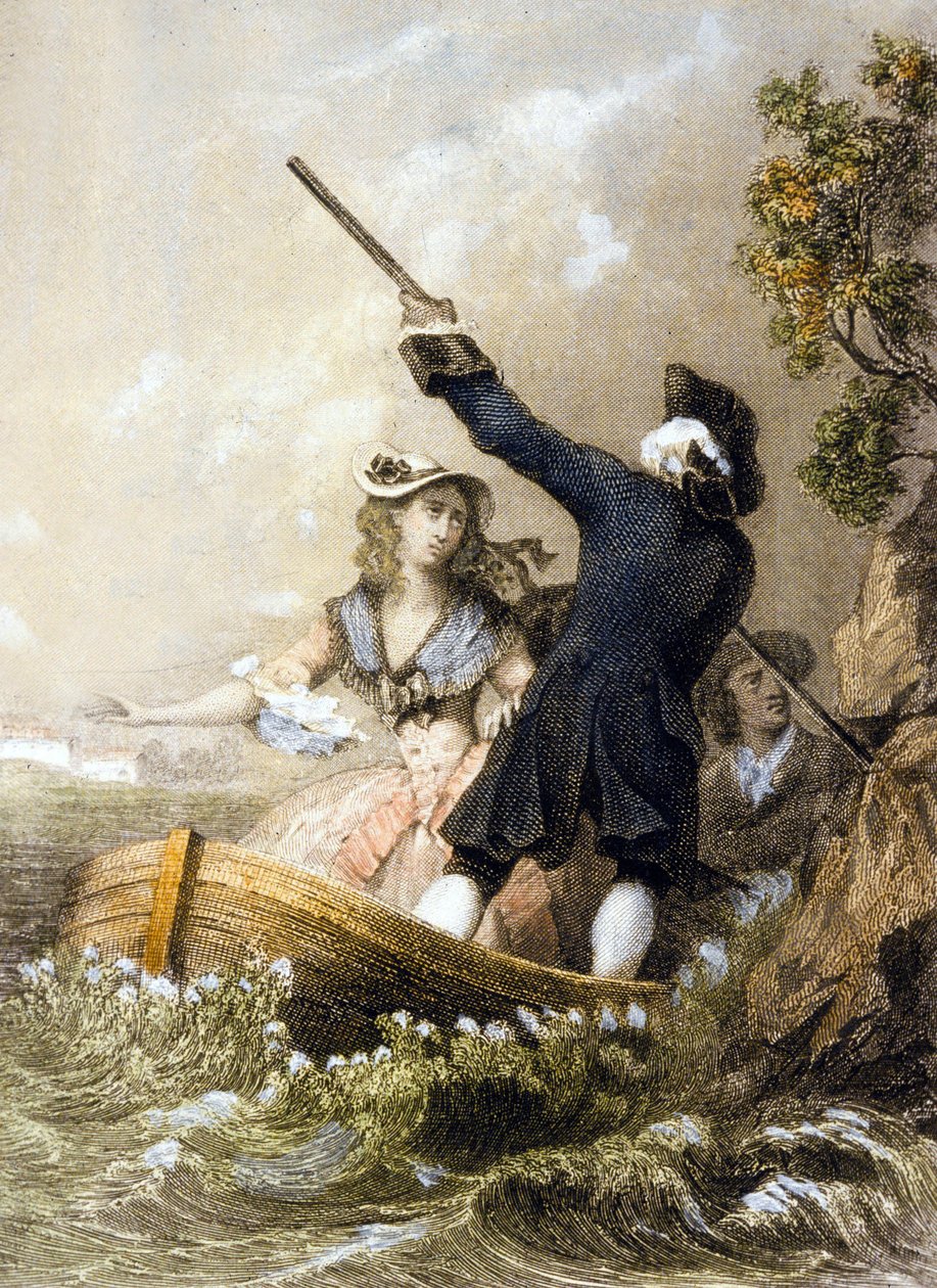 Illustration från "Julie eller den nya Heloise", ca 1852 av Lacour Lastudier