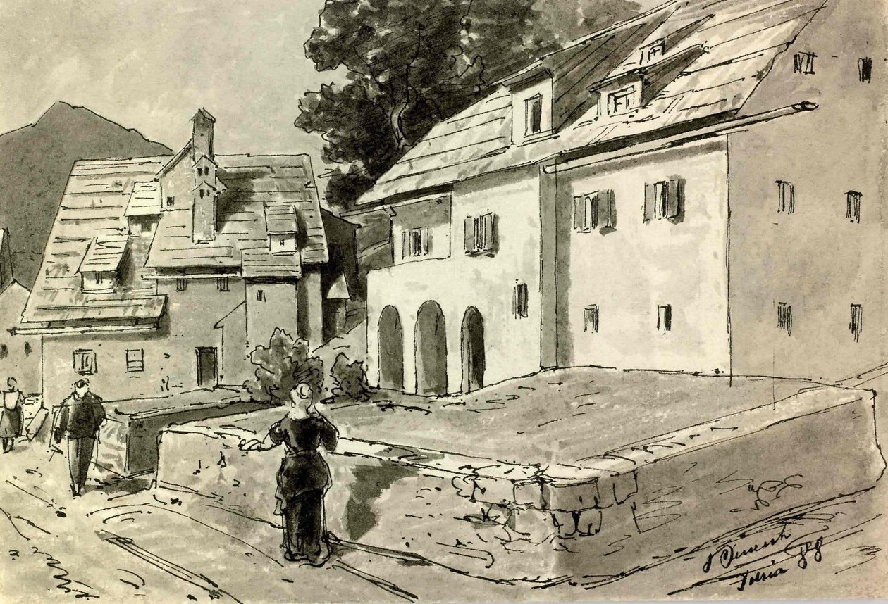  Motiv iz Idrijen av Ladislav Benesch