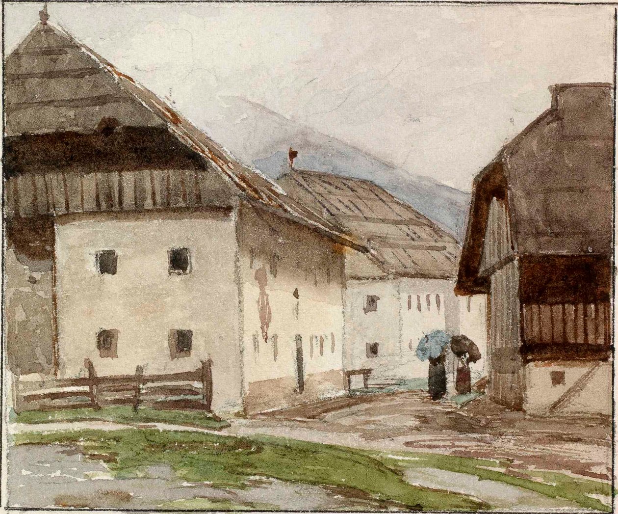  Vaski motiv z zenama in deznikin av Ladislav Benesch