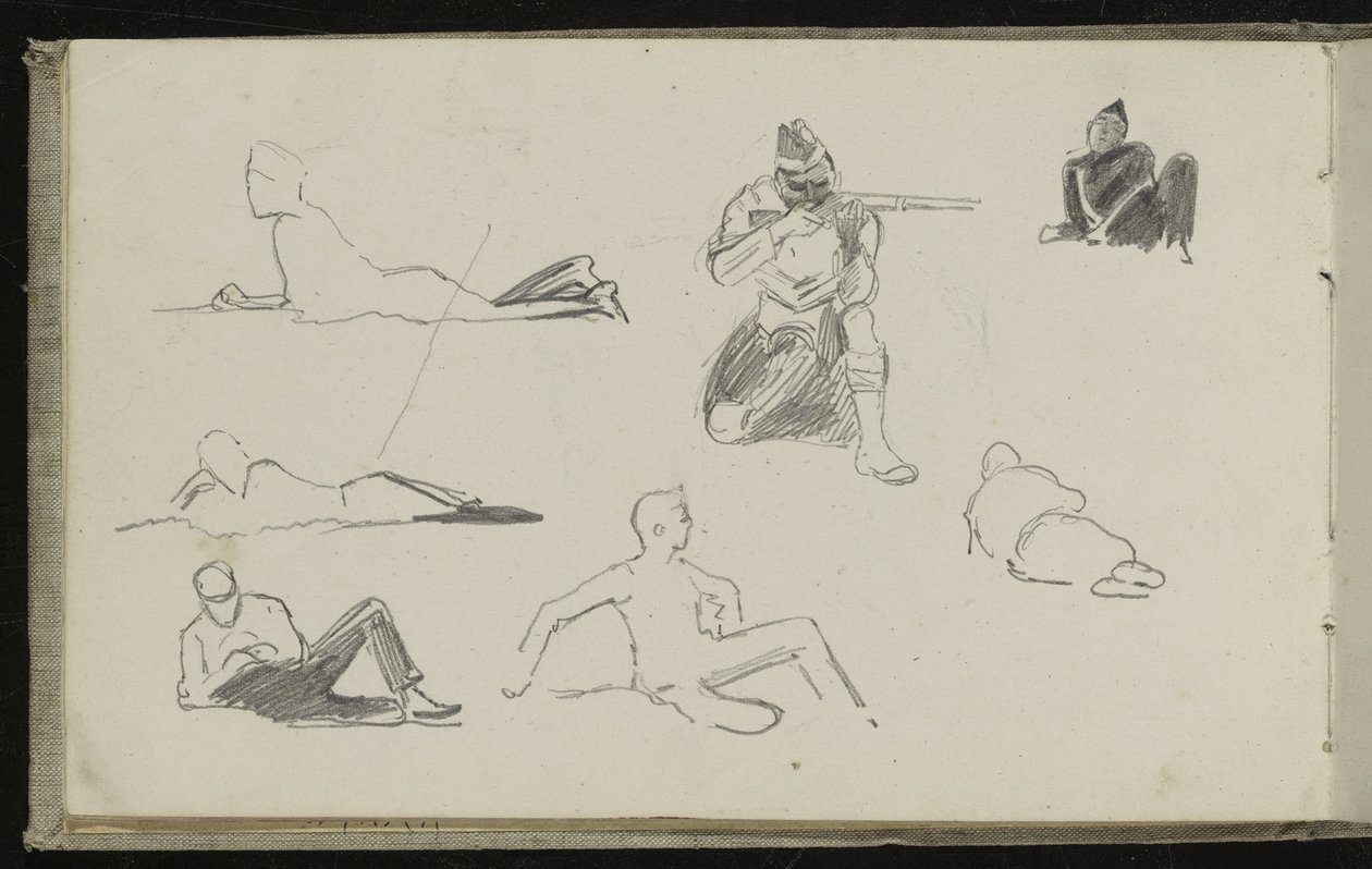Möjliga studier för "Waterloo gryning", 1893 av Lady Butler