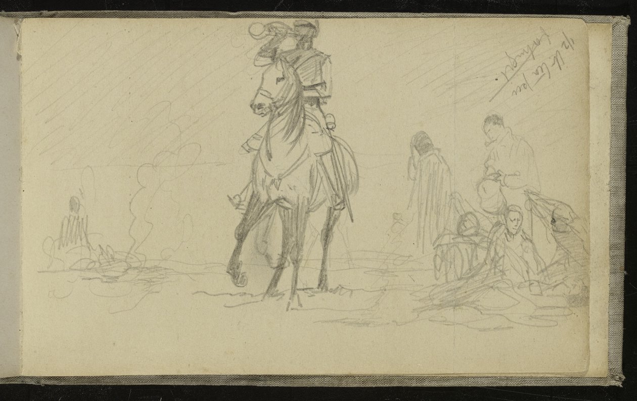 Studie till "Gryning av Waterloo", 1893 av Lady Butler